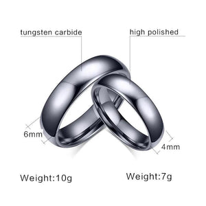 Silver Tungsten Carbide Wedding Band Engagement Ring for Couple