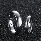Silver Tungsten Carbide Wedding Band Engagement Ring for Couple