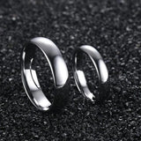 Silver Tungsten Carbide Wedding Band Engagement Ring for Couple