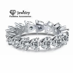 CC Heart Rings Sterling Silver Jewelry Zirconia Stone