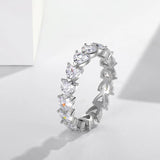 CC Heart Rings Sterling Silver Jewelry Zirconia Stone