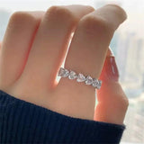 CC Heart Rings Sterling Silver Jewelry Zirconia Stone