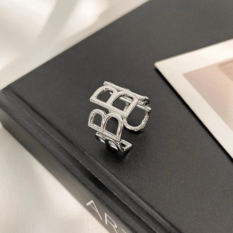 Adjustable Metal Statement Ring for Men Women