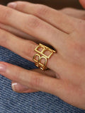 Adjustable Metal Statement Ring for Men Women