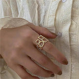 Adjustable Metal Statement Ring for Men Women