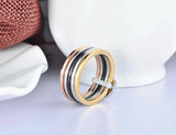 Colorful CZ Crystal Life Tree Rings Titanium Steel Wedding Engagement