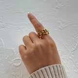 Waterproof 18K Stainless Steel CZ Rings for Women