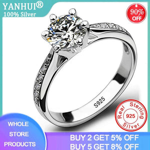Tibetan Silver Ring Rhinestones Cubic Zircon Women Allergy Engagement Band