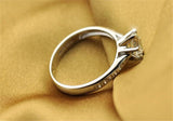 Tibetan Silver Ring Rhinestones Cubic Zircon Women Allergy Engagement Band