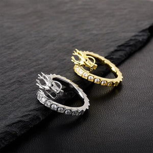 National Style Chinese Dragon Ring CZ Zircon Heroic Spirit Dragon Rings