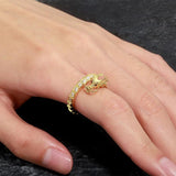 National Style Chinese Dragon Ring CZ Zircon Heroic Spirit Dragon Rings