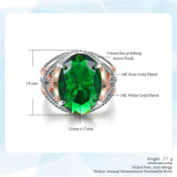 Green CZ Stone Crystal Oval Ring for Women Wedding Jewelry