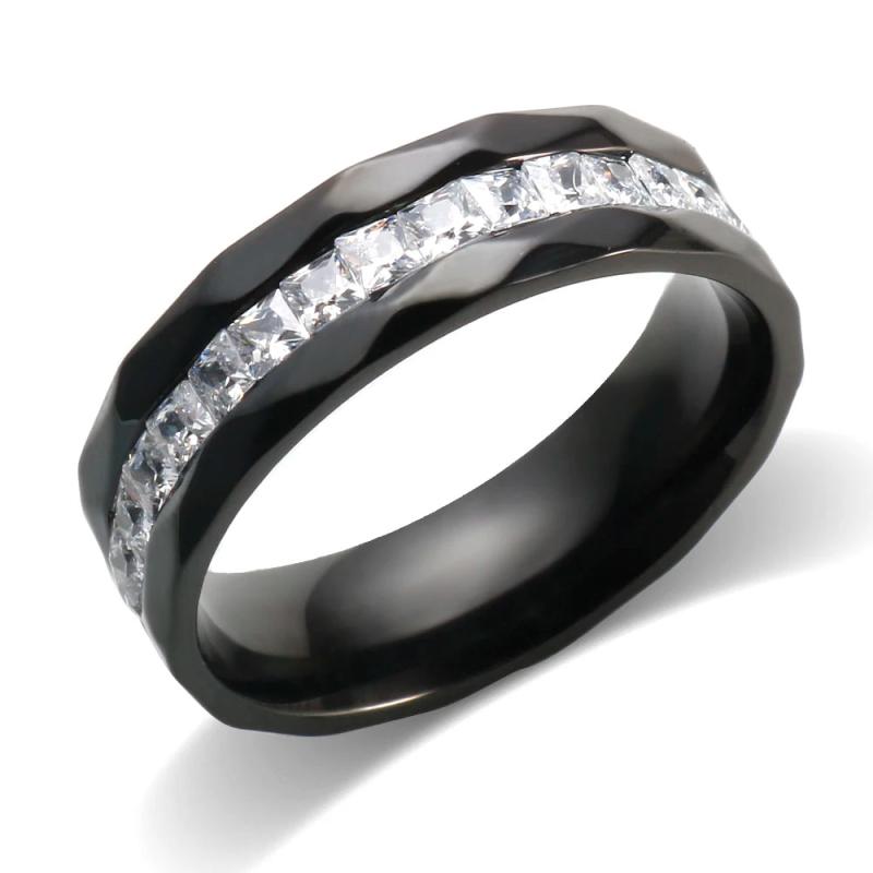 Lover Crystal Stainless Steel Rings Punk Vintage Jewelry