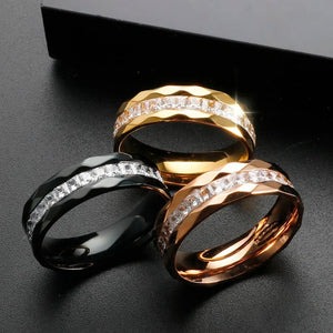 Lover Crystal Stainless Steel Rings Punk Vintage Jewelry