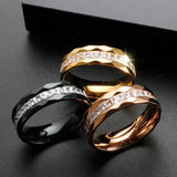 Lover Crystal Stainless Steel Rings Punk Vintage Jewelry