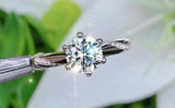 Women's Tibetan Silver Ring with Natural Zirconia Stone