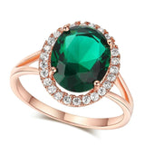 Red Stone Crystal Wedding Ring Top Rose Austrian Crystals R227