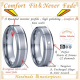6mm Tungsten Carbide Wedding Band Ring for Men and Women