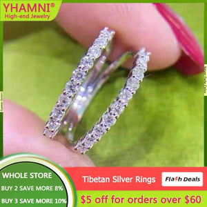 Tibetan Silver Ring with Cubic Zircon Stone - Wedding Band for Women