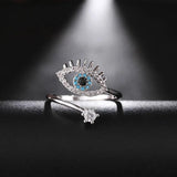 Bohemia Evil Eye Ring Adjustable Tibetan Silver Wedding Band Jewelry