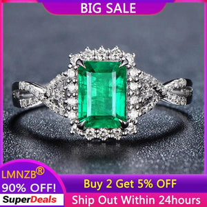 Square Emerald Ring Style Finger Rings Engagement Wedding Tibetan Silver Jewelry