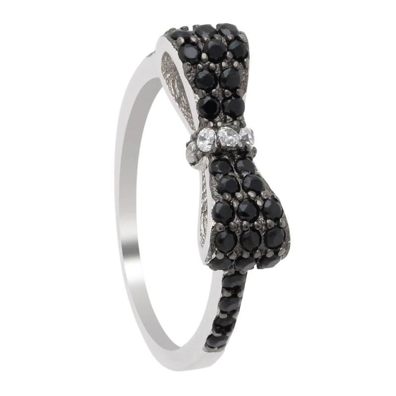 Bow Explosion Ring CZ Wedding Engagement Jewelry Ladies Gift