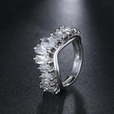 Colorful Inlaid High Engagement Rings For Women