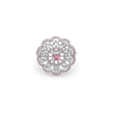 Hainon Crystal Flower Engagement Ring CZ Wedding Finger Rings
