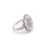 Hainon Crystal Flower Engagement Ring CZ Wedding Finger Rings