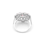 Hainon Crystal Flower Engagement Ring CZ Wedding Finger Rings