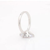 Hainon Wedding Crystal Silver Rings Engagement Oval Clear Cubic Zircon Ring
