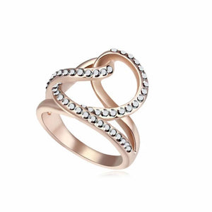Real Rose Flower Rhinestone Ring Fine Jewelry