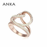 Real Rose Flower Rhinestone Ring Fine Jewelry