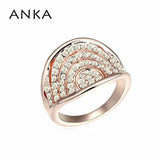 Vintage Women's Big Rhinestone Rose Ring Wedding Jewelry