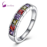 Silver Ring Red Green Purple Semi Precious Stone AR2114