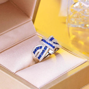 Green Red CZ Adjustable Size Open Finger Ring for Women F091