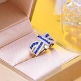 Green Red CZ Adjustable Size Open Finger Ring for Women F091