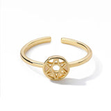 Adjustable Silver Copper Sun Moon Shell Tail Rings For Women