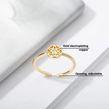 Adjustable Silver Copper Sun Moon Shell Tail Rings For Women