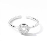 Adjustable Silver Copper Sun Moon Shell Tail Rings For Women
