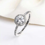 Silver Plated Ring Ladies Wedding Engagement Party Jewelry