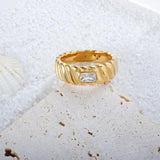 Rhinestone Stainless Steel Rings for Women Wedding Jewelry