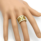 Crystal Rhinestone Stainless Steel Wedding Flower Ring