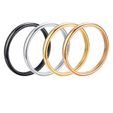 2mm Stainless Steel Ring Rose Silver 4 Wedding Rings