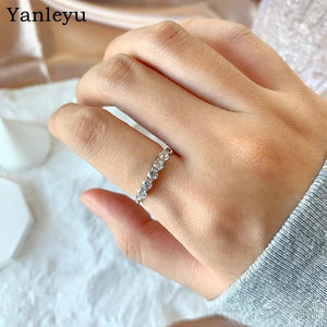 CZ Thin Finger Rings Set of 5 Tibetan Silver Stylish Women Accessories