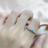CZ Thin Finger Rings Set of 5 Tibetan Silver Stylish Women Accessories