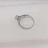 Sterling Silver CZ Engagement Ring, Rhodium Plated