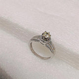 Sterling Silver CZ Engagement Ring, Rhodium Plated