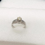 Sterling Silver CZ Engagement Ring, Rhodium Plated