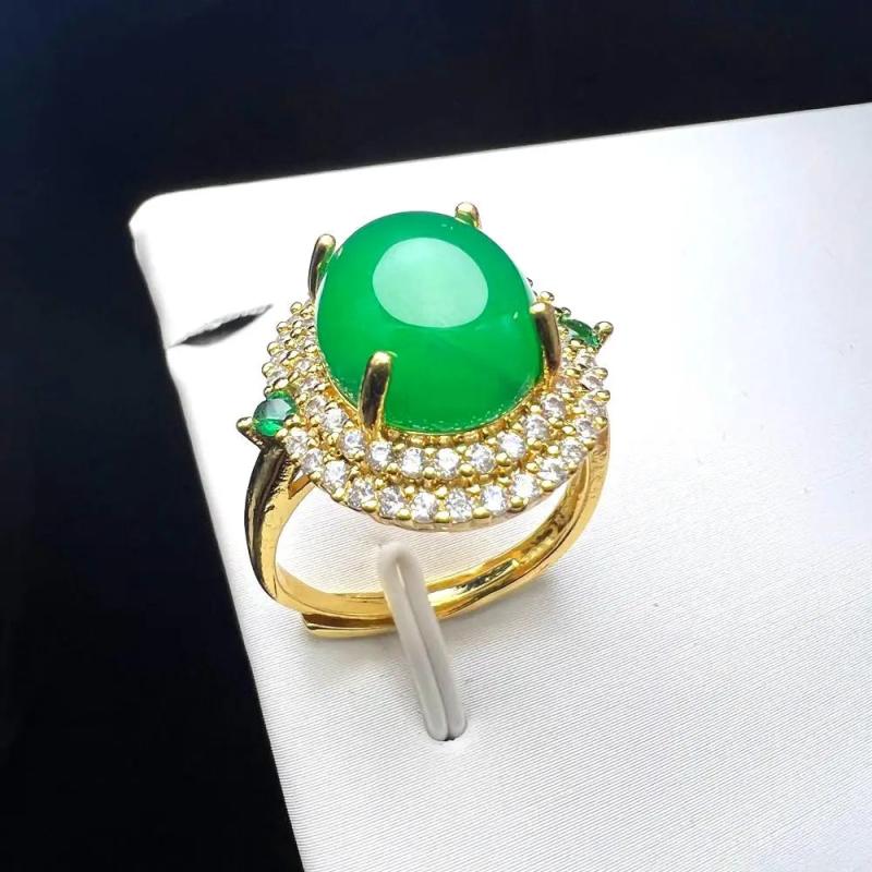 Natural Stone Agate Finger Ring Charm Rings Copper Stone Rings